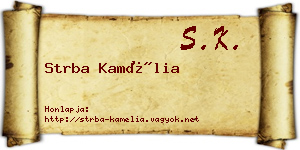 Strba Kamélia névjegykártya